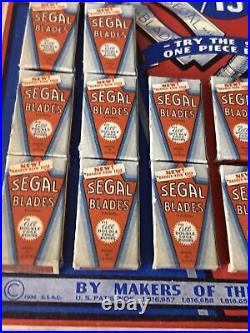 Vintage 1940 RARE Unused Store Counter Display SEGAL Razor Blades withOriginal Box