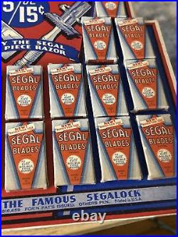 Vintage 1940 RARE Unused Store Counter Display SEGAL Razor Blades withOriginal Box