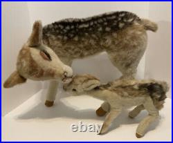 Vintage 1950's Department Store Display Deer Doe & Fawn MCM 19 X 26 Lot 2 Rare