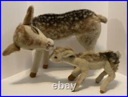 Vintage 1950's Department Store Display Deer Doe & Fawn MCM 19 X 26 Lot 2 Rare