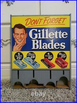 Vintage 1950's Gillette Razor Blade Retail Display never used with box! Rare