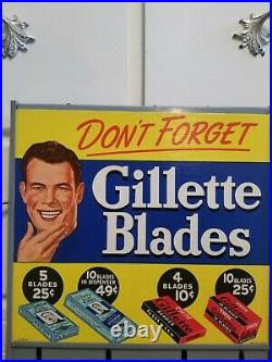 Vintage 1950's Gillette Razor Blade Retail Display never used with box! Rare