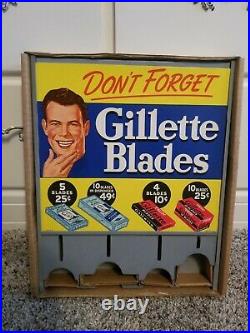 Vintage 1950's Gillette Razor Blade Retail Display never used with box! Rare