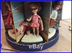 Vintage 1960s Penny Brite Doll Store Display Carousel with7 Dolls Topper Toys Rare