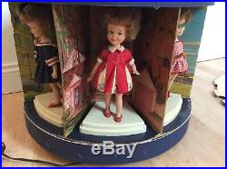 Vintage 1960s Penny Brite Doll Store Display Carousel with7 Dolls Topper Toys Rare