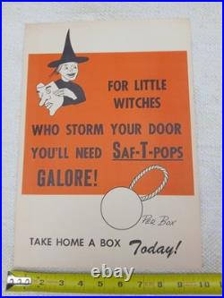Vintage 1960s SAF-T-POPS Halloween Store Advertisement Sign Display RARE 14×10