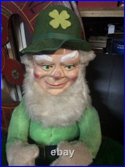 Vintage 1965 Large Leprechaun Beer Store Display Plush Doll Jameson Rare