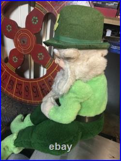 Vintage 1965 Large Leprechaun Beer Store Display Plush Doll Jameson Rare