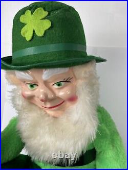 Vintage 1965 Large Leprechaun Beer Store Display Plush Doll Jameson Rare