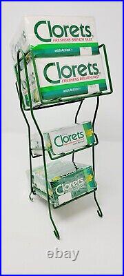 Vintage 1980s Clorets Mints & Gum + Store Display Rack Sealed New Old Stock Rare