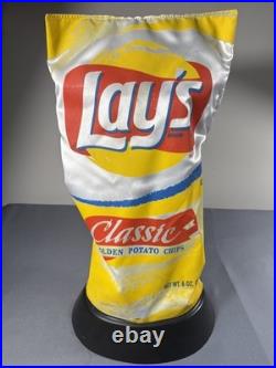 Vintage 1990s Lays Classic Potato Chips Dancing Chip Bag Store Display RARE