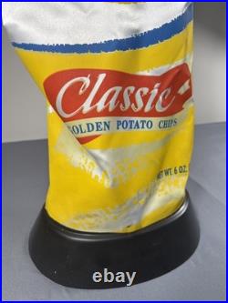 Vintage 1990s Lays Classic Potato Chips Dancing Chip Bag Store Display RARE