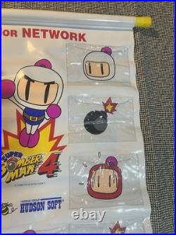 Vintage 1996 Super Bomberman 4 Promo SNES Banner Rare Japan Store Display