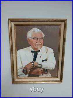 Vintage 70s 80s Colonel Sanders KFC Lobby Store Display Portrait RARE 23.5x19.5