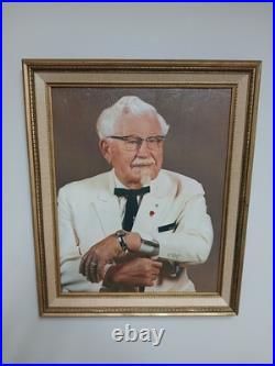 Vintage 70s 80s Colonel Sanders KFC Lobby Store Display Portrait RARE 23.5x19.5