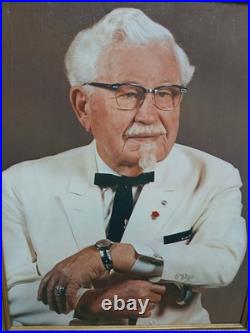 Vintage 70s 80s Colonel Sanders KFC Lobby Store Display Portrait RARE 23.5x19.5