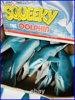 Vintage 70s Squeeky The Dolphin Jiggler Toy Complete Store Display Rare