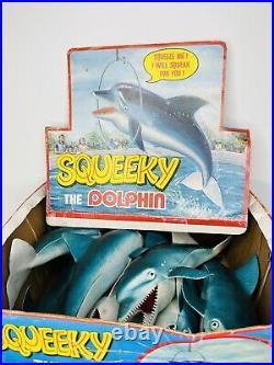 Vintage 70s Squeeky The Dolphin Jiggler Toy Complete Store Display Rare