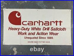 Vintage 80s Carhartt Banner Store Display Advertising New unused 4ft X 2ft Rare