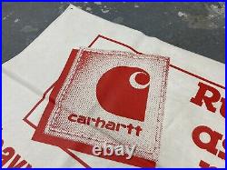 Vintage 80s Carhartt Banner Store Display Advertising New unused 4ft X 2ft Rare