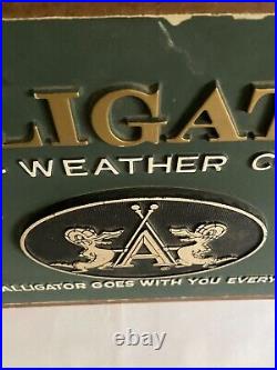Vintage Alligator All-weather Coats Store Display Sign. Menswear Womenswear Rare