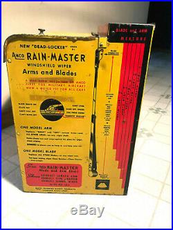 Vintage Anco Rain Master Windshield Wiper Metal Display Cabinet Dated 1945 Rare