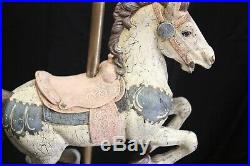 Vintage Antique Carousel Horse Store Display Brass Pole & Stand 50 Tall Rare