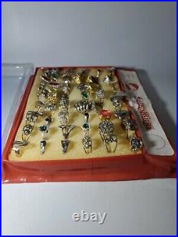 Vintage Assorted Fancy Rings Full Store Display Made in India RARE 48 RINGS