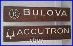 Vintage Bulova Accutron Sales And Service Store Display Signs. Rare