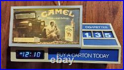 Vintage Camel Cigarettes Lighted Sign Digital Clock Store Display RARE, USA