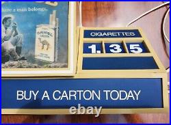 Vintage Camel Cigarettes Lighted Sign Digital Clock Store Display RARE, USA