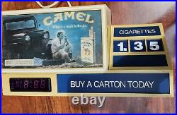 Vintage Camel Cigarettes Lighted Sign Digital Clock Store Display RARE, USA