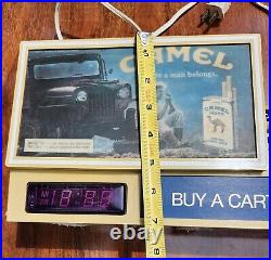 Vintage Camel Cigarettes Lighted Sign Digital Clock Store Display RARE, USA