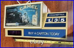 Vintage Camel Cigarettes Lighted Sign Digital Clock Store Display RARE, USA