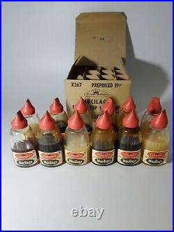 Vintage Carter's. 19 cent Mucilage Glue Jar 12 Glass Bottles Full Display RARE