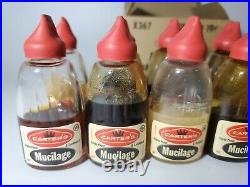 Vintage Carter's. 19 cent Mucilage Glue Jar 12 Glass Bottles Full Display RARE