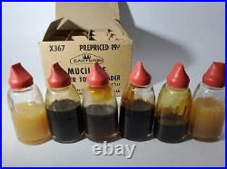 Vintage Carter's. 19 cent Mucilage Glue Jar 12 Glass Bottles Full Display RARE