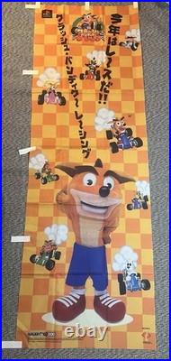 Vintage Crash Bandicoot Team Racing Promo Flag Banner Store Display Japan RARE