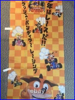 Vintage Crash Bandicoot Team Racing Promo Flag Banner Store Display Japan RARE