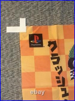 Vintage Crash Bandicoot Team Racing Promo Flag Banner Store Display Japan RARE