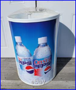 Vintage Crystal Pepsi Rolling Ice Chest Cooler Store Display Rare 1990's