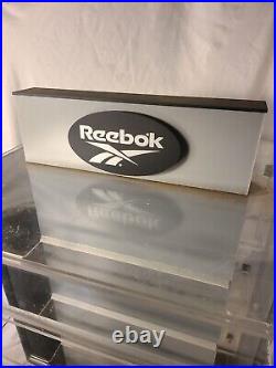 Vintage Double-Sided REEBOK COUNTERTOP SWIVEL DISPLAY CASE (RARE) with keys