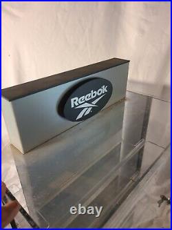 Vintage Double-Sided REEBOK COUNTERTOP SWIVEL DISPLAY CASE (RARE) with keys