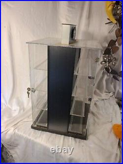 Vintage Double-Sided REEBOK COUNTERTOP SWIVEL DISPLAY CASE (RARE) with keys