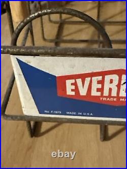 Vintage Eveready Batteries Power To Spare Store Display Metal Rack 12x19 RARE