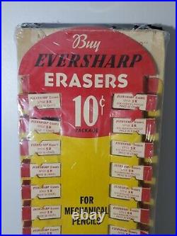 Vintage Eversharp Erasers New Old Stock Store Display 5.5 X 13 RARE