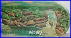 Vintage Fishing Fly Fisherman in River Waterfall Store Display Rare Vacuform