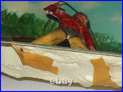 Vintage Fishing Fly Fisherman in River Waterfall Store Display Rare Vacuform