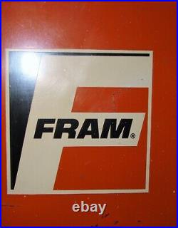 Vintage Fram Oil Filter Rare Display Cabinet Metal Automotive Shop Parts Sign