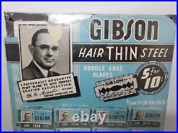 Vintage Gibson Double Edge Blades Store Display 24 BOXES RARE